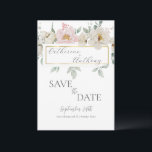 Modern Gold Floral Wedding  Save The Date<br><div class="desc">Beautiful modern elegant faux gold floral all season wedding Save the Date card.  Beyond sophistication.  Bride & groom names done in fancy calligraphy.  A simple and chic typography is also added to finish all other info.  A sophisticated & chic wedding invitation for any season of the year.</div>