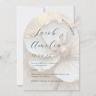 Modern Gold Foil Arch Engagement Party Invitation