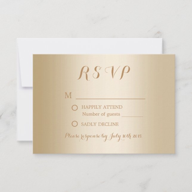 Modern Gold Foil Background Wedding RSVP (Front)