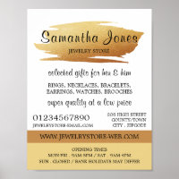 Modern Gold Foil Brushstroke, Jewellery Store