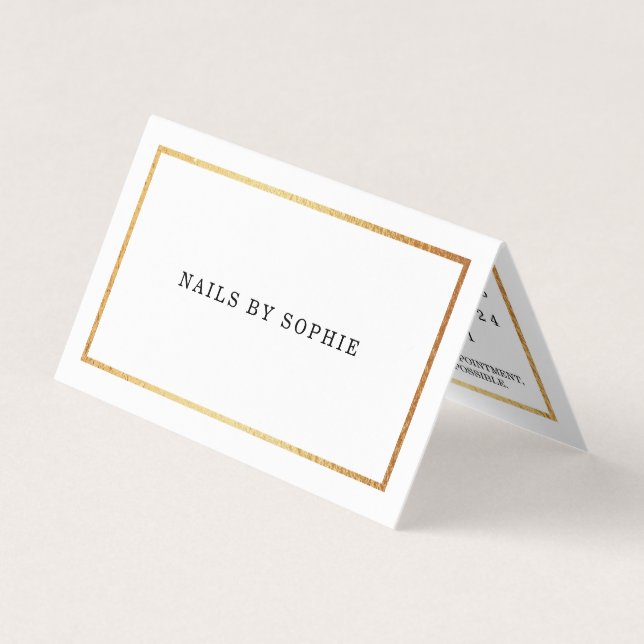 Modern Gold Foil Calendar Appointment Card (Front)