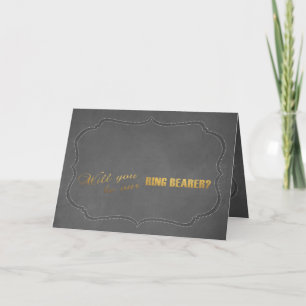 Modern Gold Foil Chalk Will You Be Our RING BEARER Invitation