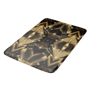 Modern Gold Foil Elegance Neo Art Deco Bath Mat