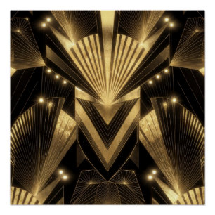 Modern Gold Foil Elegance Neo Art Deco  Poster