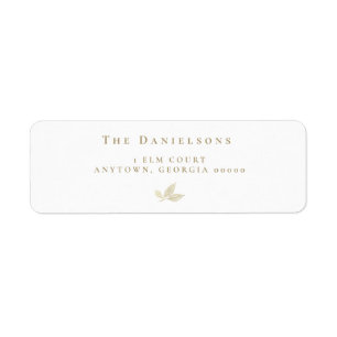 Modern Gold Foil Leaf Return Address Labels