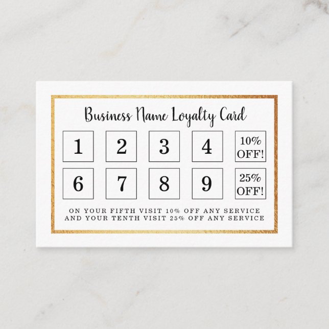 Modern Gold Foil - Loyalty Card (Front)