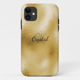 Modern Gold Foil Monogram iPhone 11 Case