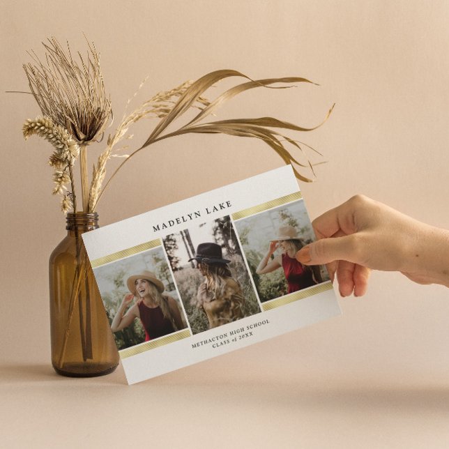 Modern Gold Foil Photo 2023 Graduation Invitation (Creator Uploaded)