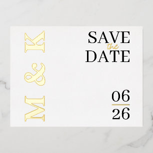Modern Gold Foil Save the Date Cards