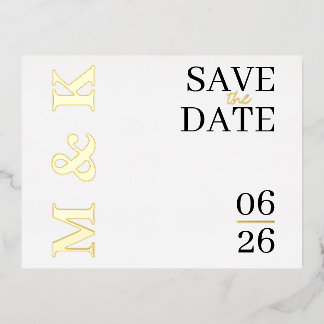 Modern Gold Foil Save the Date Cards