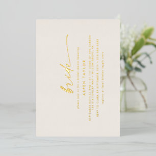 Modern Gold Foil Script Ivory Bride Bridal Shower