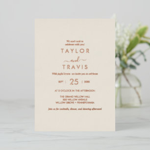 Modern Gold Foil Script   Navy Casual Wedding