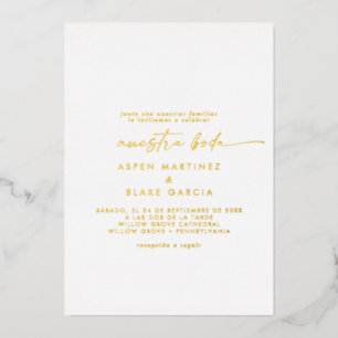 Modern Gold Foil Script Nuestra Boda Wedding