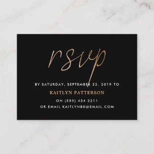 Modern Gold Foil Script RSVP Enclosure Card