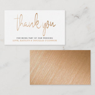 Modern Gold Foil Script Wedding Thank You Enclosure Card