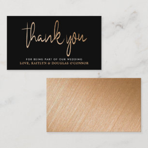 Modern Gold Foil Script Wedding Thank You Enclosure Card
