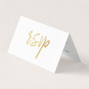 Modern Gold Foil Script with Photo RSVP Card