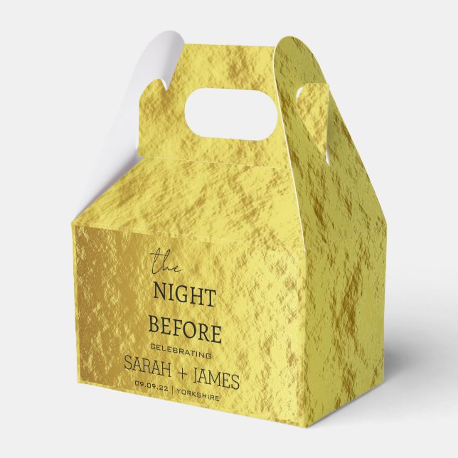 Modern Gold Foil The Night Before Wedding  Favour Box (Front Side)