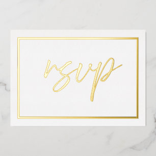 Modern Gold Foil Wedding RSVP Foil Invitation