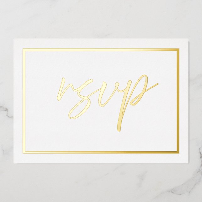 Modern Gold Foil Wedding RSVP Foil Invitation (Front)