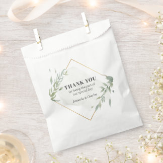 Modern Gold & Foliage Frame Favour Bags