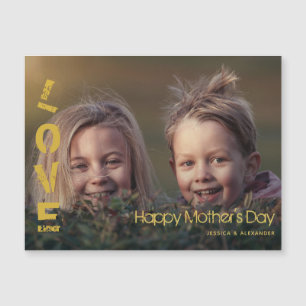 Modern Gold Font Happy Mothers Day Photo Card