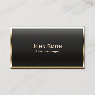 Modern Gold Framed Anaesthesiologist Business Card
