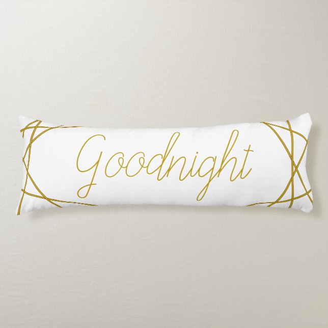 Modern Gold Geometric Lines Goodnight Body Cushion (Front)