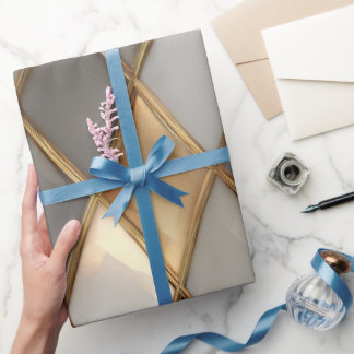 Modern Gold Geometric Luxury Wrapping Paper
