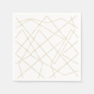 Modern Gold Geometric Strokes Abstract Design Napkin