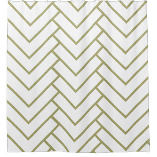 Modern Gold Geometrical Pattern Shower Curtain
