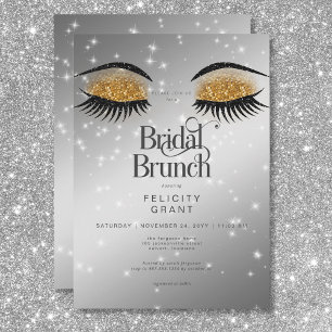 Modern Gold Glam Eyes Bridal Brunch Invitation