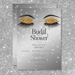 Modern Gold Glam Eyes Bridal Shower Invitation