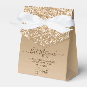 Modern Gold Glitter Bat Mitzvah Favour Box