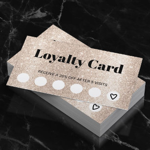 Modern Gold Glitter Beauty Salon Spa Customer Loyalty Card