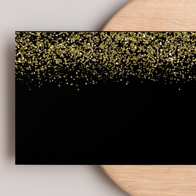 Modern Gold Glitter Black Elegant 5x7 Envelope (Creator Uploaded)