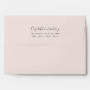 Modern Gold Glitter Blush Pink Wedding Envelope