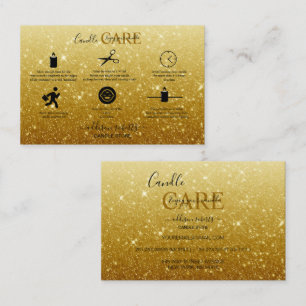 Modern  Gold Glitter Candle Care   Business Card