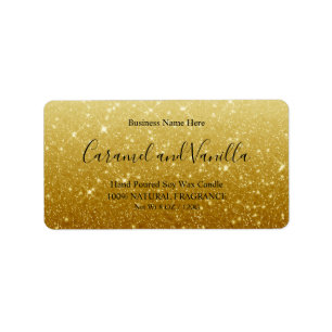 Modern  Gold Glitter Candle  Label