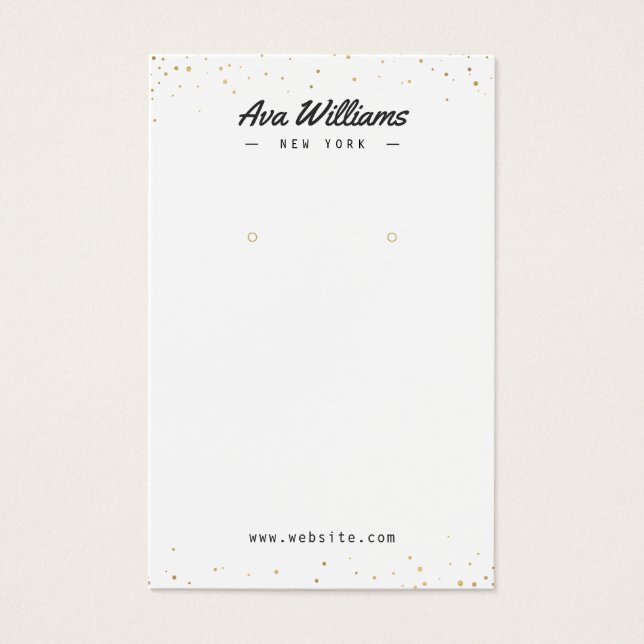 Modern gold glitter custom jewellery earring displ (Front)