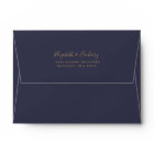 Modern Gold Glitter Dark Blue Wedding
