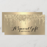 Modern Gold Glitter Drips Salon Gift Certificates