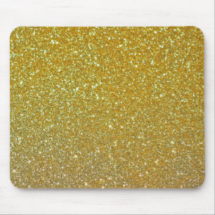 Modern Gold Glitter Faux Foil Sparkles Mouse Mat