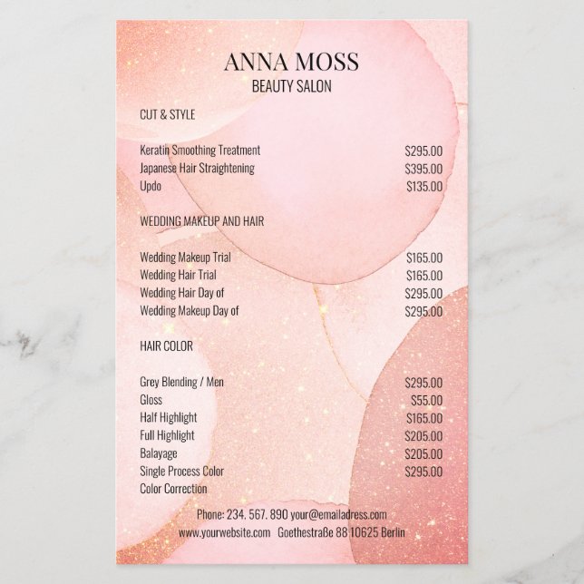 Modern Gold Glitter Flyer (Front)