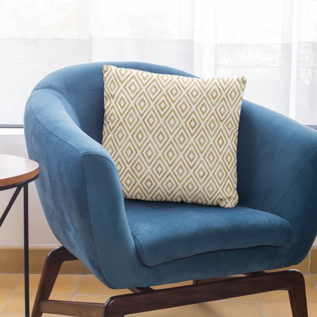 Modern Gold Glitter Geometric Pattern Throw Pillow (Creator Uploaded)