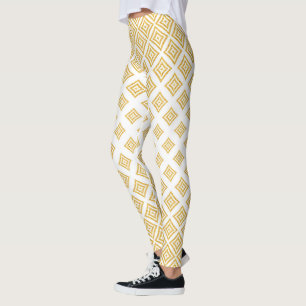 Modern Gold Glitter Geometric Shapes Leggings