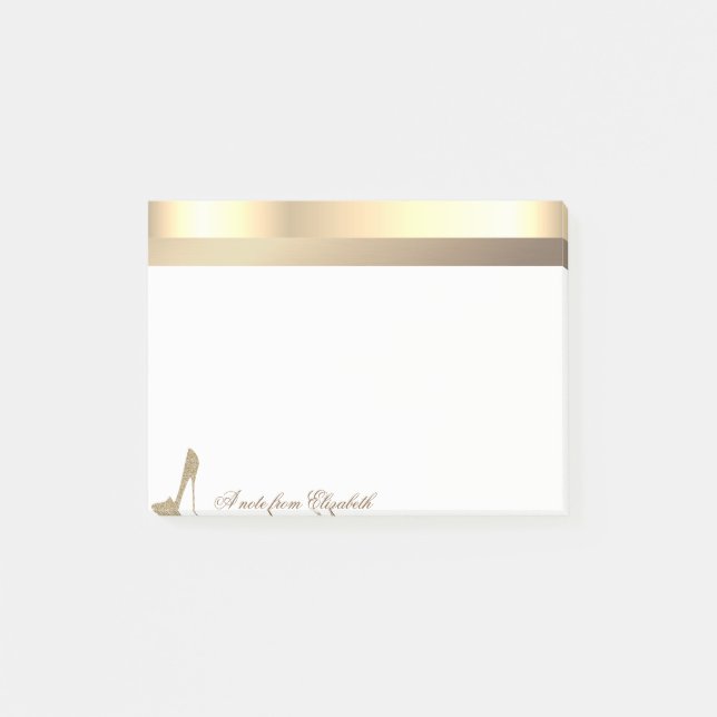 Modern  Gold Glitter  High Heels  -Personalised Post-it Notes (Front)
