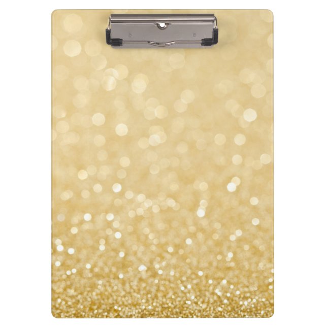 Modern Gold Glitter Personalised Clip board (Front)