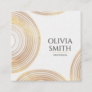 Modern Gold Glitter QR Code Abstract Pattern Square Business Card