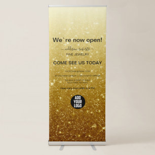 Modern  Gold Glitter Retractable Banner